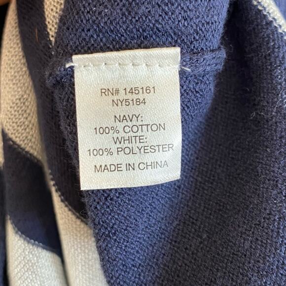 Charming Charlie blue white nautical stripe dolman short sleeve sweater large - Picture 10 of 11